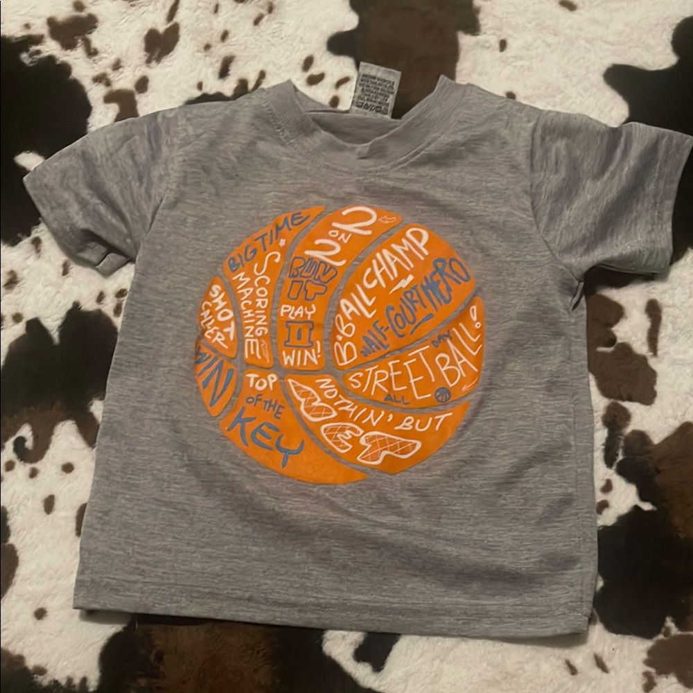 Gray and Orange Kids T-Shirt